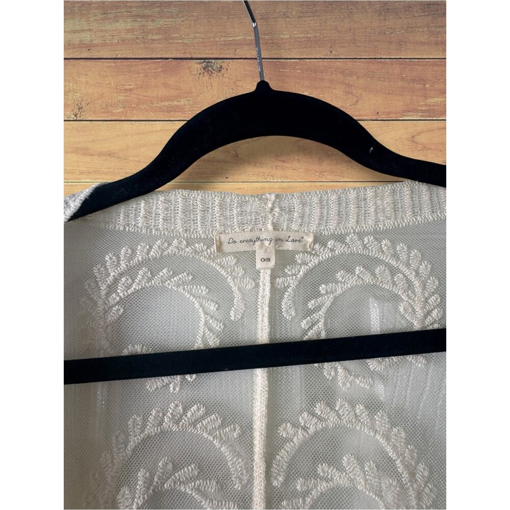 Anthropologie Do Everything in Love embroidered cream white kimono duster, OS - Picture 3 of 8